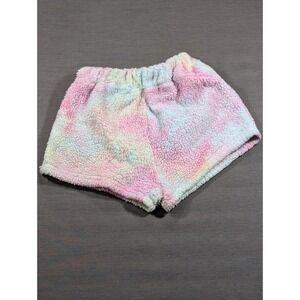 SHEIN Tie Dye Plush Sherpa Lounge Shorts Women's Soft Fuzzy Sleep Pajama Medium